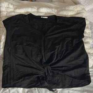 Zara Black Tie-Front Women's Top